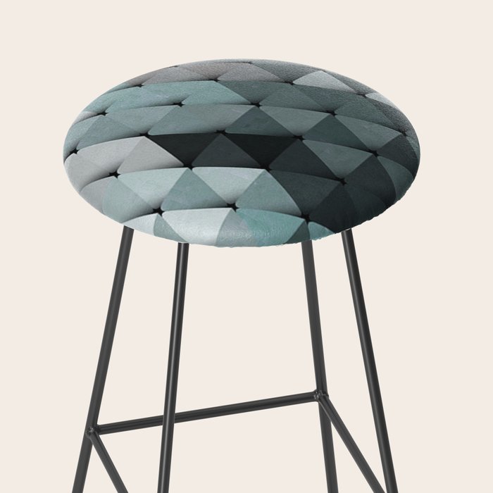 Triangles Teal Gray Stool Gallery Image 2