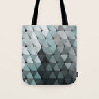 Triangles Teal Gray Tote Bag Gallery Image 1