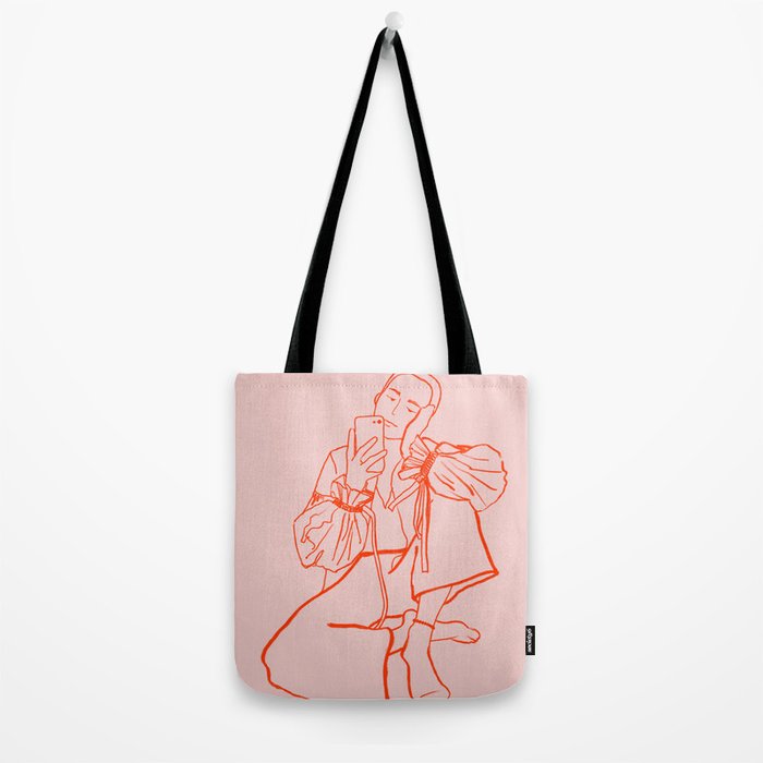 MIRROR SELFIE PINK Tote Bag Gallery Image 2