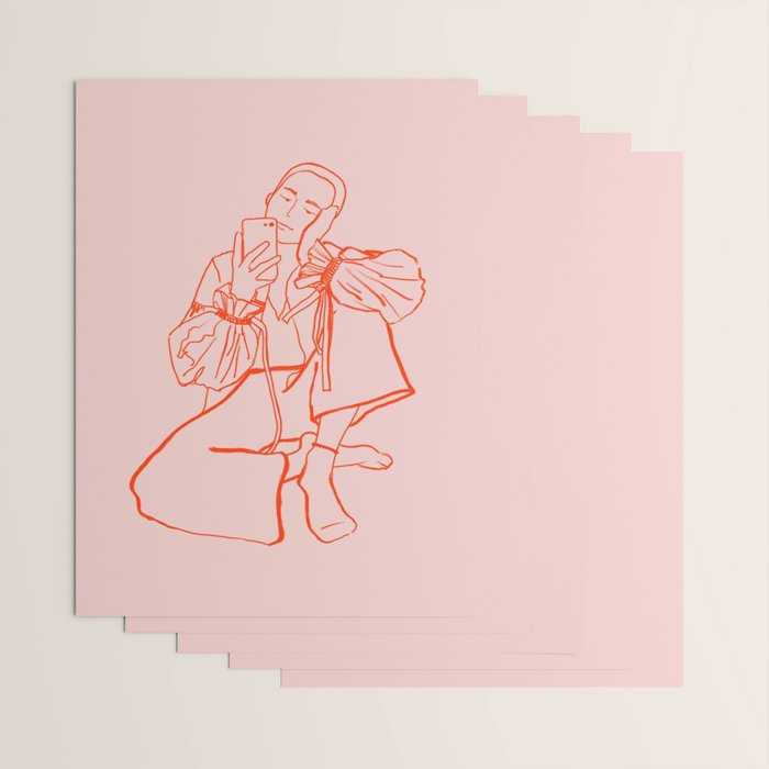 MIRROR SELFIE PINK Wrapping Paper Gallery Image 3