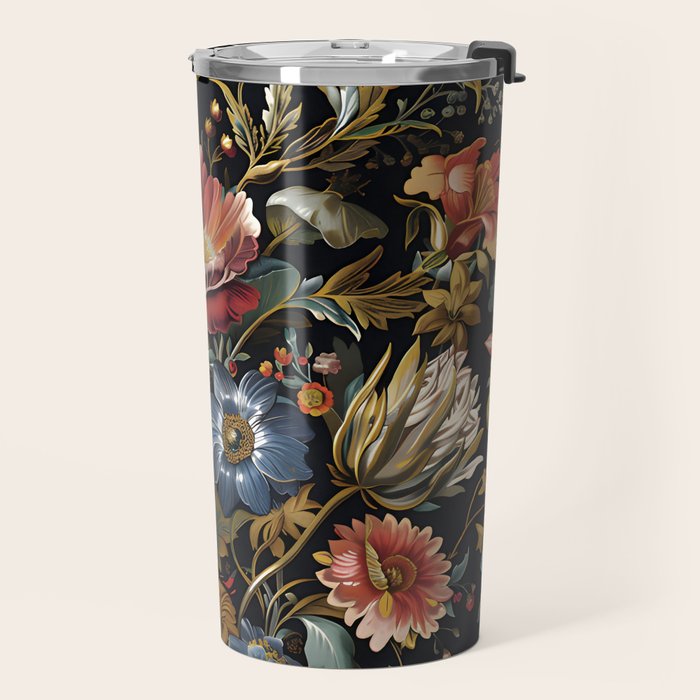 Countryside Bloom Ethereal Dark Floral Travel Mug Gallery Image 2