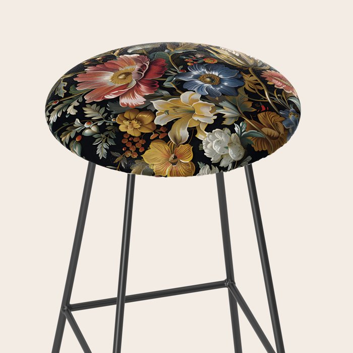 Countryside Bloom Ethereal Dark Floral Stool Gallery Image 2