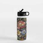 Countryside Bloom Ethereal Dark Floral Water Bottle Gallery Image 1