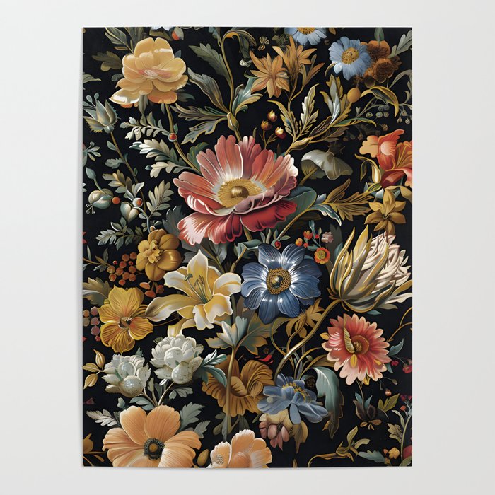 Countryside Bloom Ethereal Dark Floral Poster Gallery Image 4