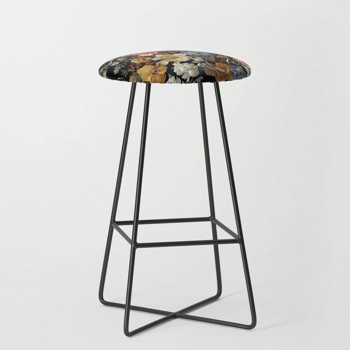 Countryside Bloom Ethereal Dark Floral Stool Gallery Image 1