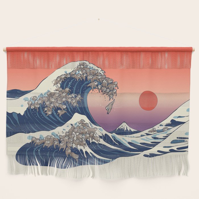 The Great Wave of Sloth Wall Hanging Gallery Image 1