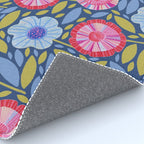 Folk Floral Blossoms in Eggplant Purple Rug Gallery Image 4