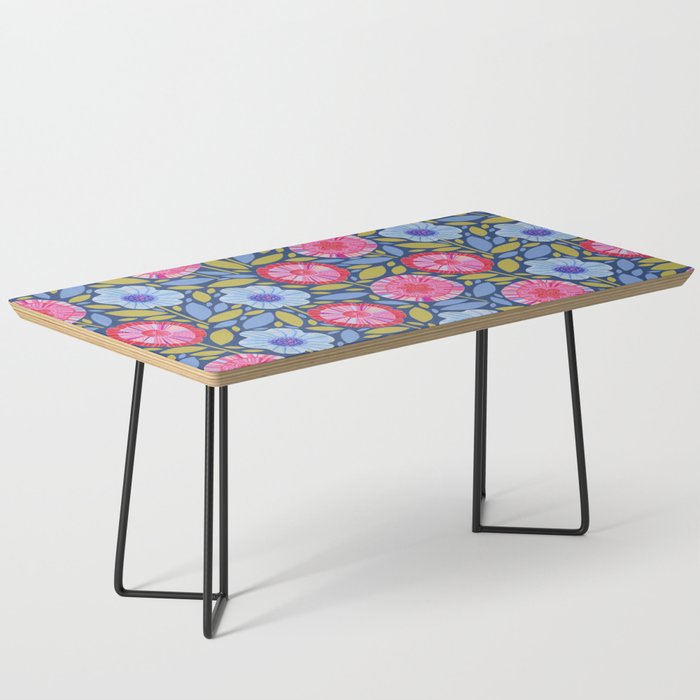 Folk Floral Blossoms in Eggplant Purple Coffee Table Gallery Image 1