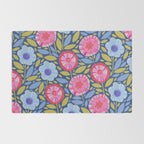 Folk Floral Blossoms in Eggplant Purple Rug Gallery Image 2