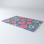Folk Floral Blossoms in Eggplant Purple Rug Gallery Image 3