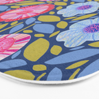 Folk Floral Blossoms in Eggplant Purple Bath Mat Gallery Image 3