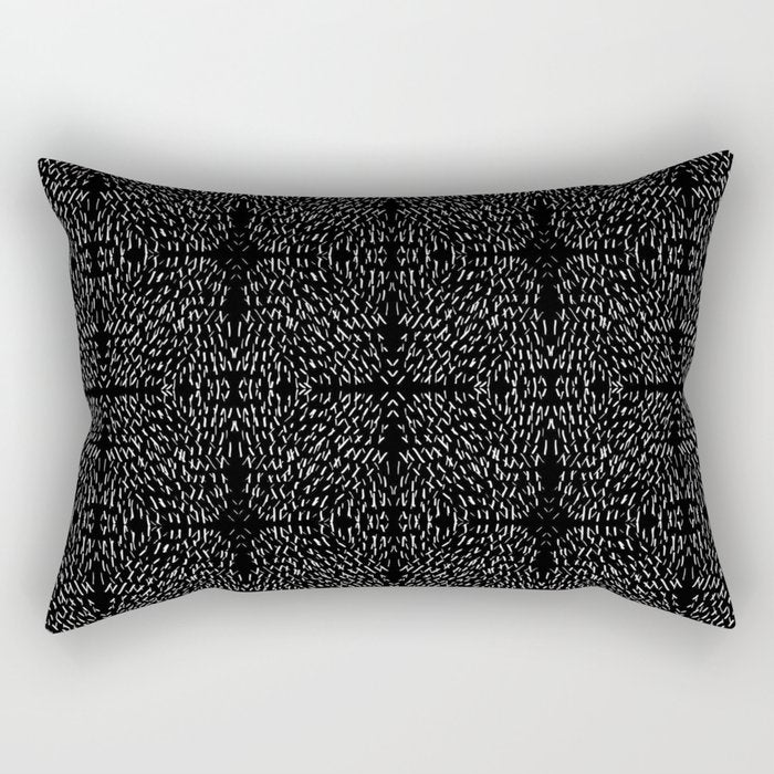 Celestial Stars Art, Black and White, Boho Wall Art Rectangular Pillow Gallery Image 1