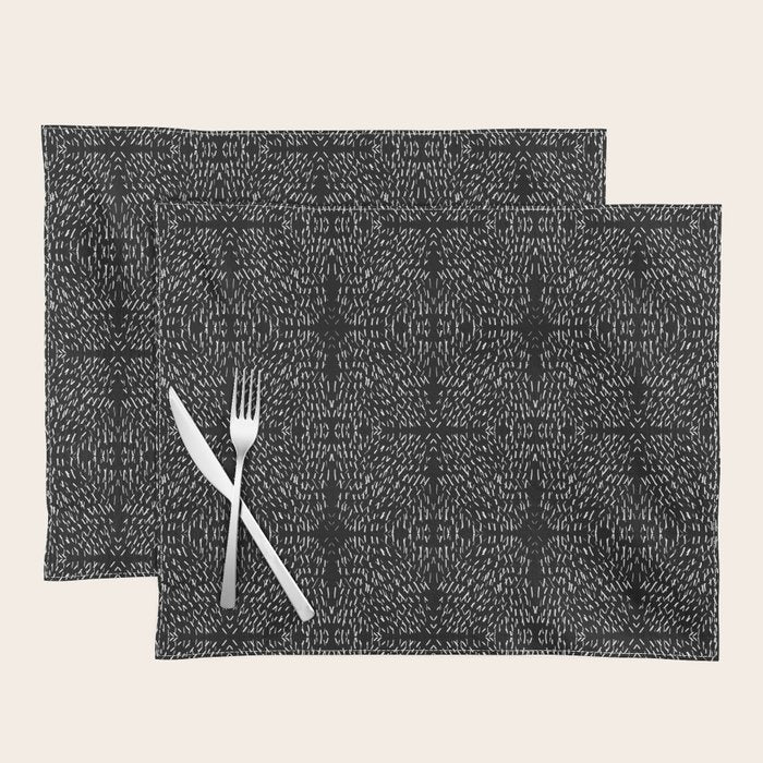 Celestial Stars Art, Black and White, Boho Wall Art Placemat Gallery Image 1