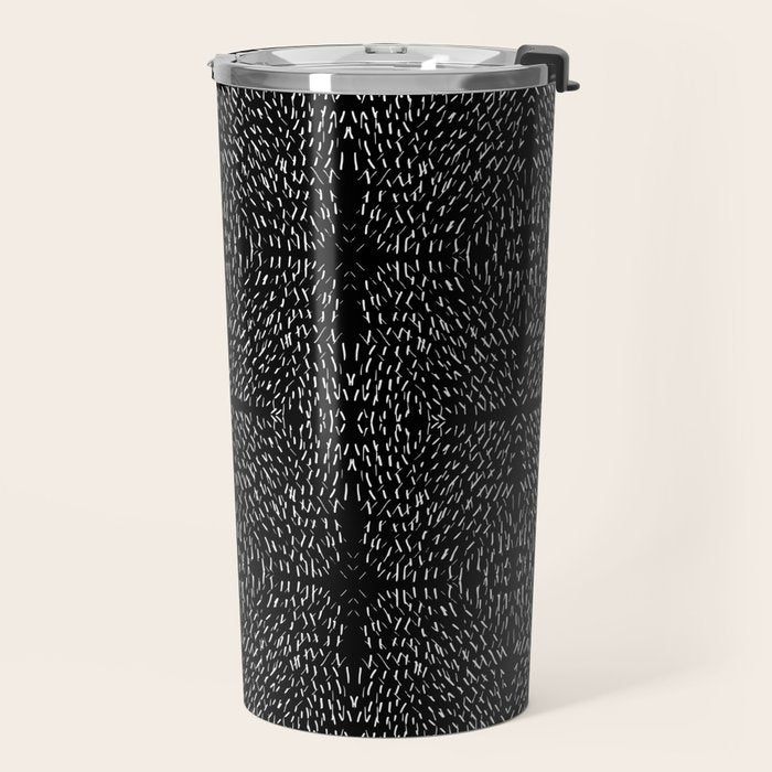 Celestial Stars Art, Black and White, Boho Wall Art Travel Mug Gallery Image 2