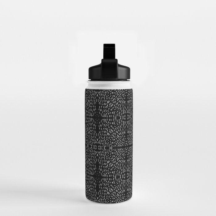 Celestial Stars Art, Black and White, Boho Wall Art Water Bottle Gallery Image 2