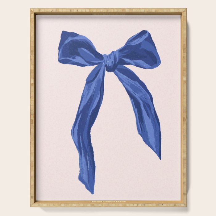 Blue realistic bow  Serving Tray Gallery Image 1