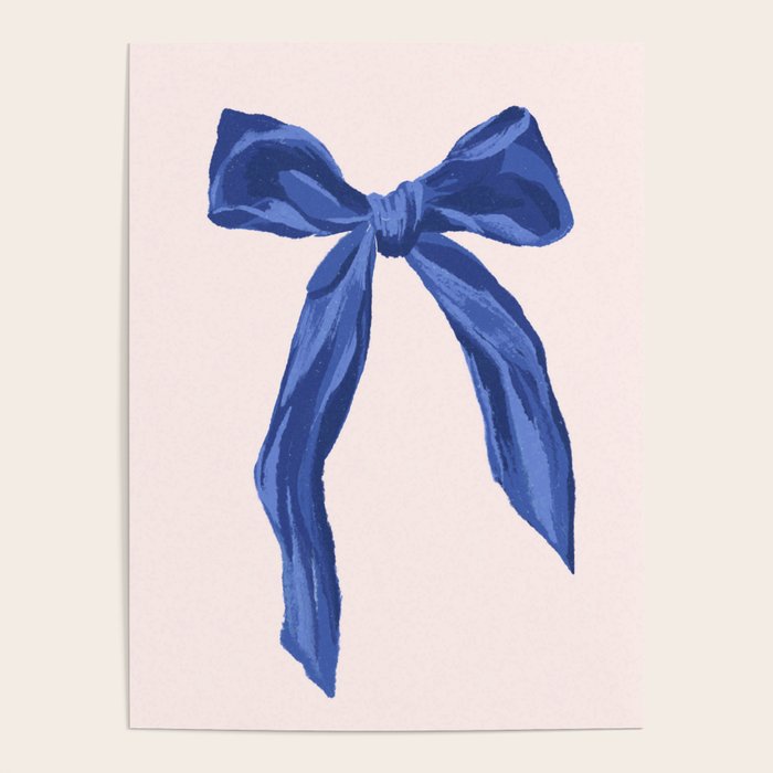 Blue realistic bow  Poster