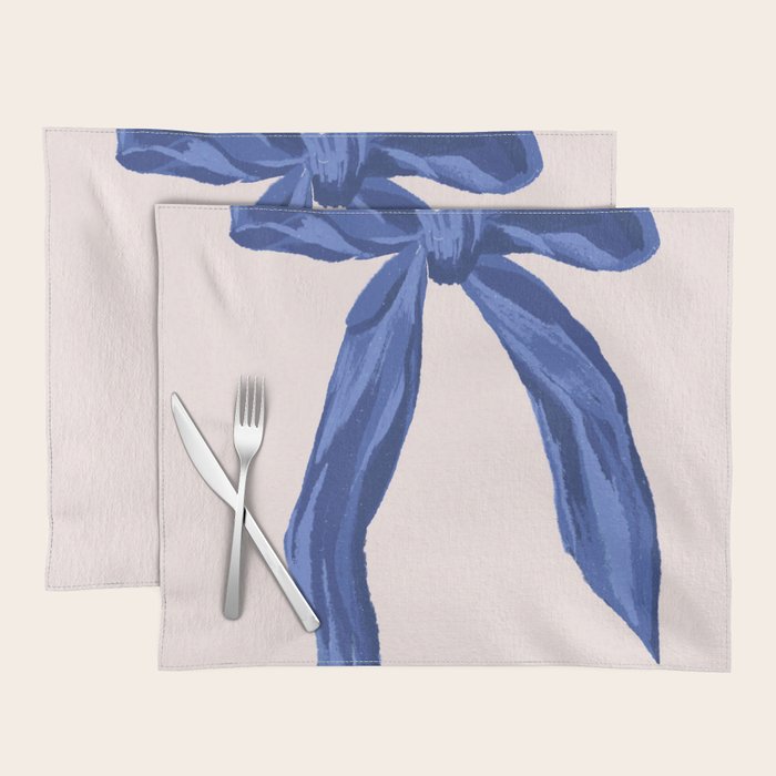 Blue realistic bow  Placemat Gallery Image 1