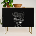Love or Die Tryin' Cowhand - Black & White Credenza Gallery Image 1