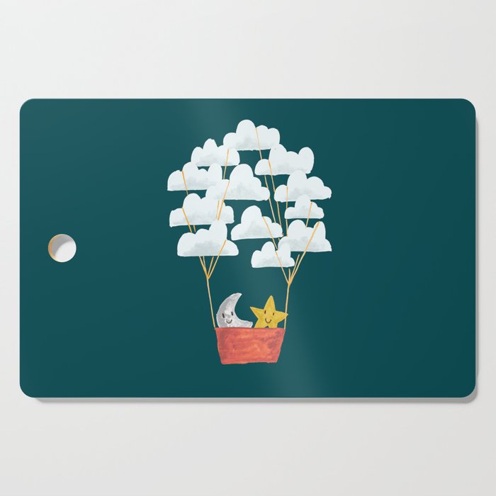 Hot cloud baloon - moon and star Cutting Board Gallery Image 1