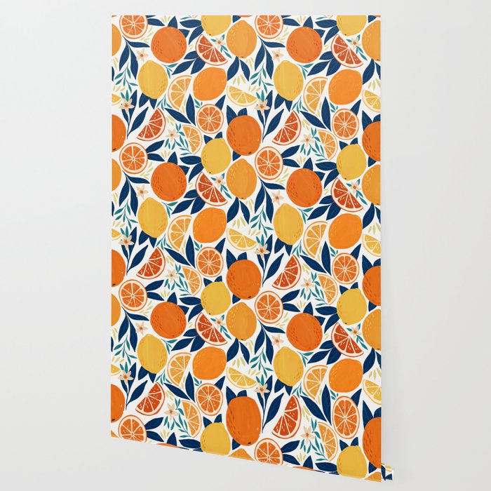 Citrus Fruits - Blue and Orange Wallpaper Gallery Image 2