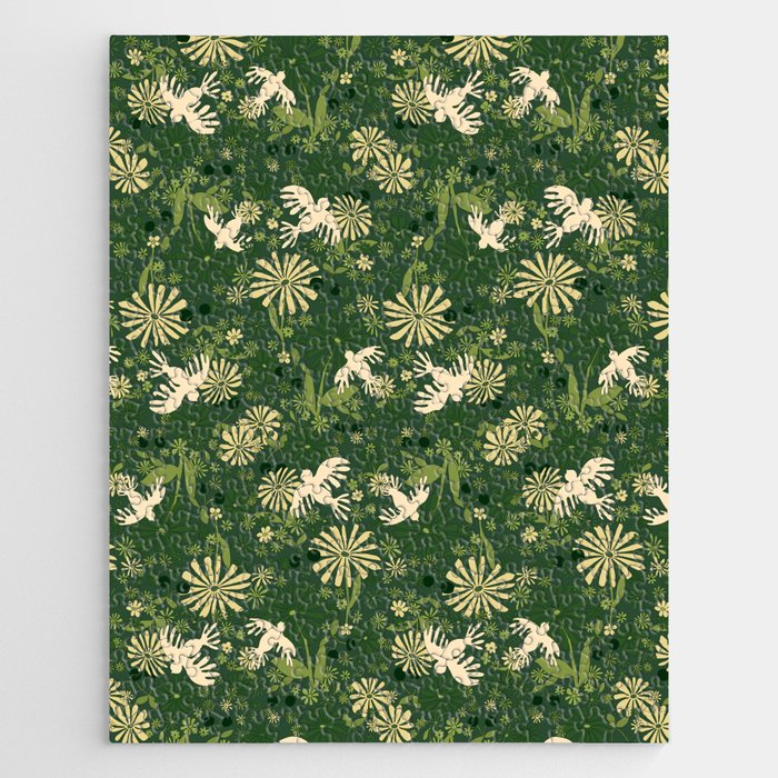 Birds & Flowers Green Jigsaw Puzzle Gallery Image 1