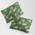 Birds & Flowers Green Pillow Sham Gallery Image 3