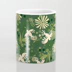 Birds & Flowers Green Coffee Mug Gallery Image 4