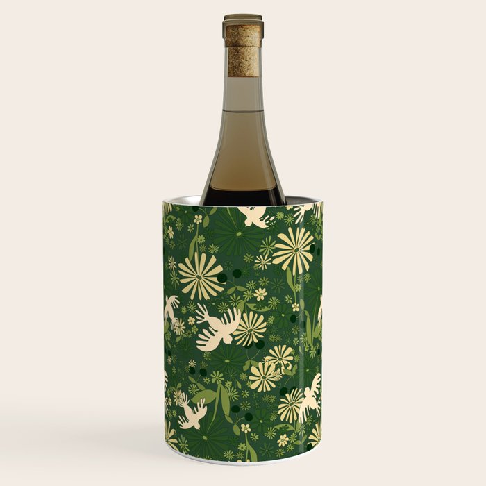 Birds & Flowers Green Wine Chiller Gallery Image 2