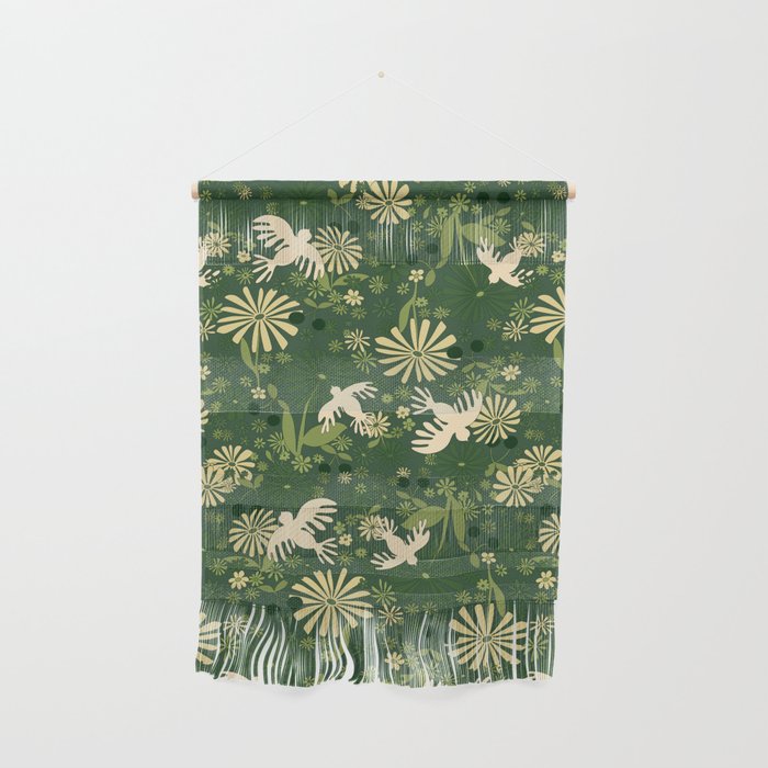 Birds & Flowers Green Wall Hanging Gallery Image 1