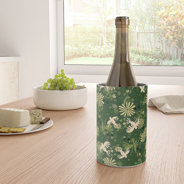 Birds & Flowers Green Wine Chiller Gallery Image 4