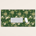 Birds & Flowers Green Desk Mat Gallery Image 1