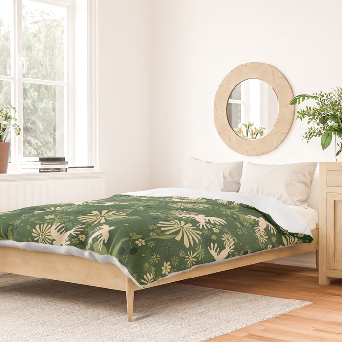 Birds & Flowers Green Duvet Cover Gallery Image 2