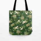 Birds & Flowers Green Tote Bag Gallery Image 1