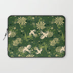 Birds & Flowers Green Laptop Sleeve Gallery Image 1