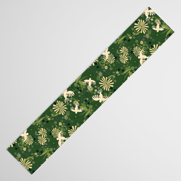 Birds & Flowers Green Table Runner Gallery Image 3