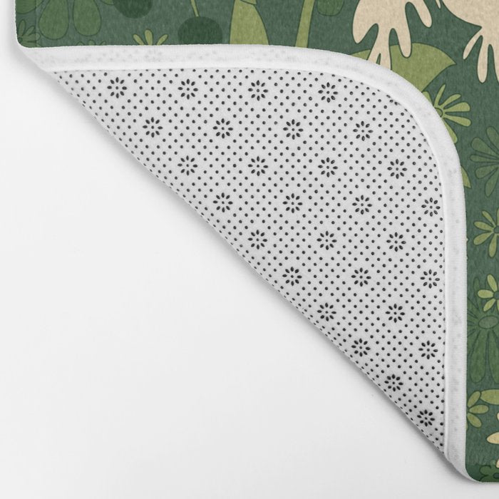 Birds & Flowers Green Bath Mat Gallery Image 2