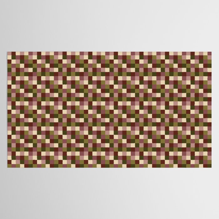 Bold Earthy Checks Pattern - Small V Tablecloth Gallery Image 2