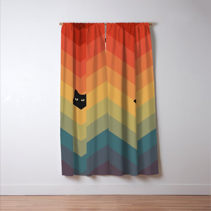 Cat Landscape 165 Window Curtain Gallery Image 3