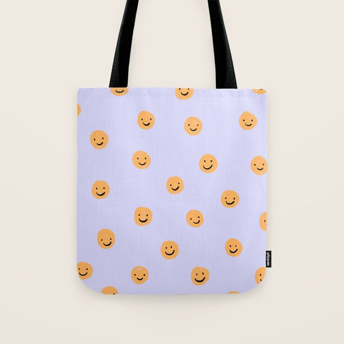 Purple Smiley Face Tote Bag Gallery Image 1