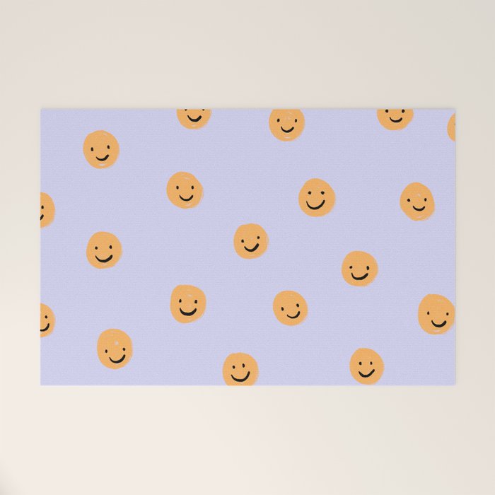 Purple Smiley Face Welcome Mat Gallery Image 1