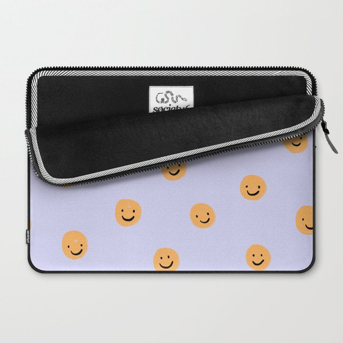 Purple Smiley Face Laptop Sleeve Gallery Image 2