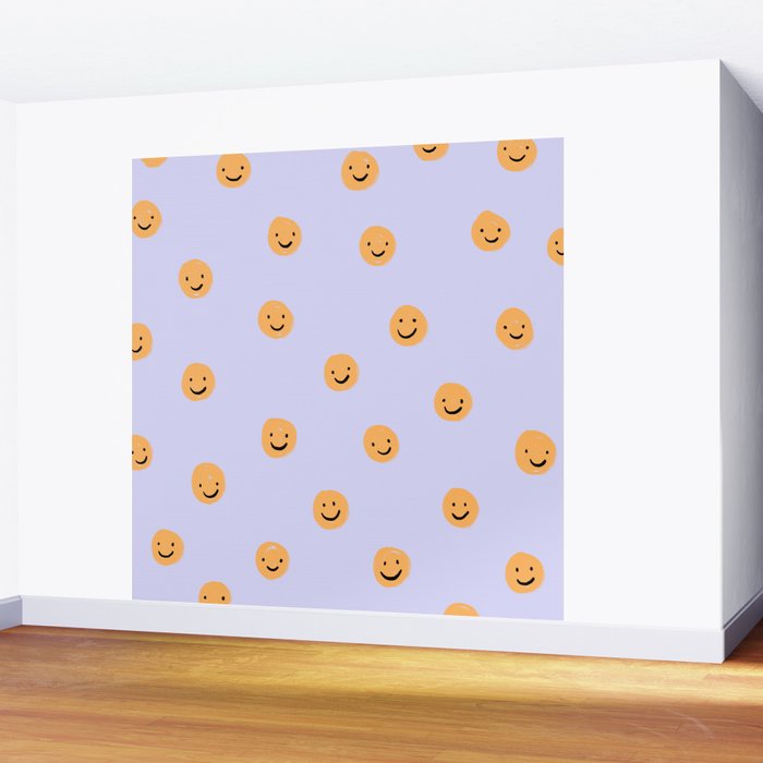 Purple Smiley Face Wall Mural Gallery Image 2