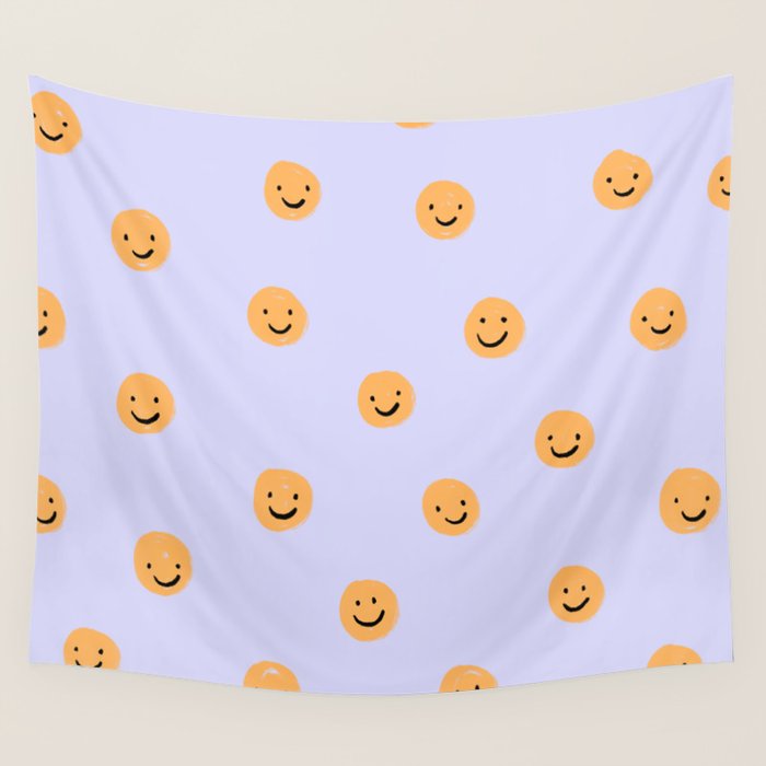 Purple Smiley Face Wall Tapestry Gallery Image 4