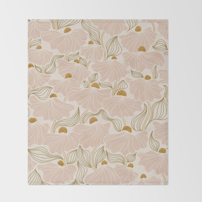 calming essentialsNatural flow meadow blush Throw Blanket Gallery Image 2
