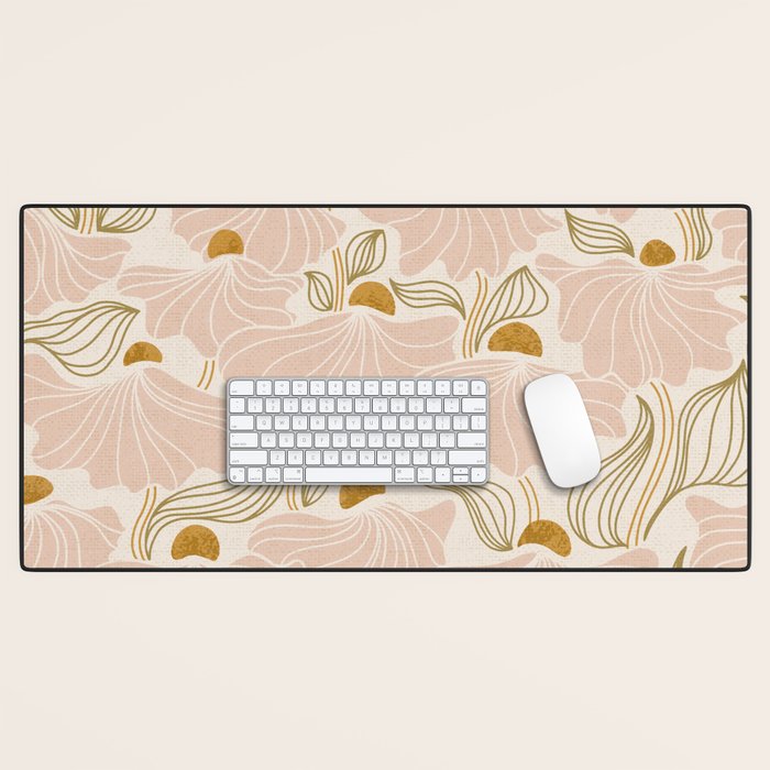 calming essentialsNatural flow meadow blush Desk Mat Gallery Image 1
