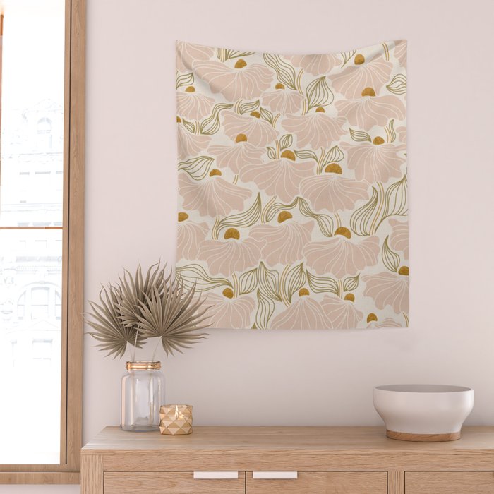 calming essentialsNatural flow meadow blush Wall Tapestry Gallery Image 2