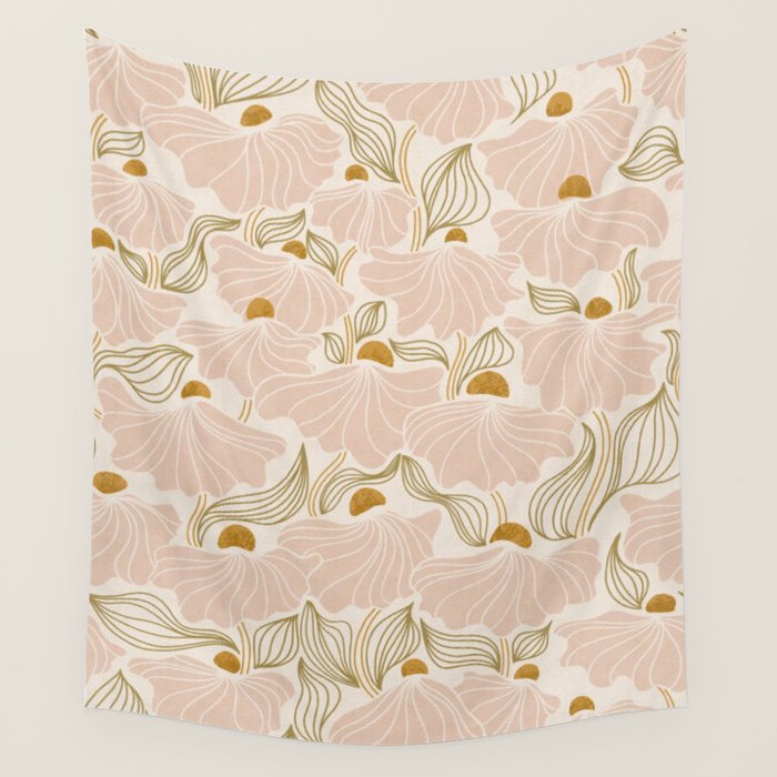 calming essentialsNatural flow meadow blush Wall Tapestry Gallery Image 4