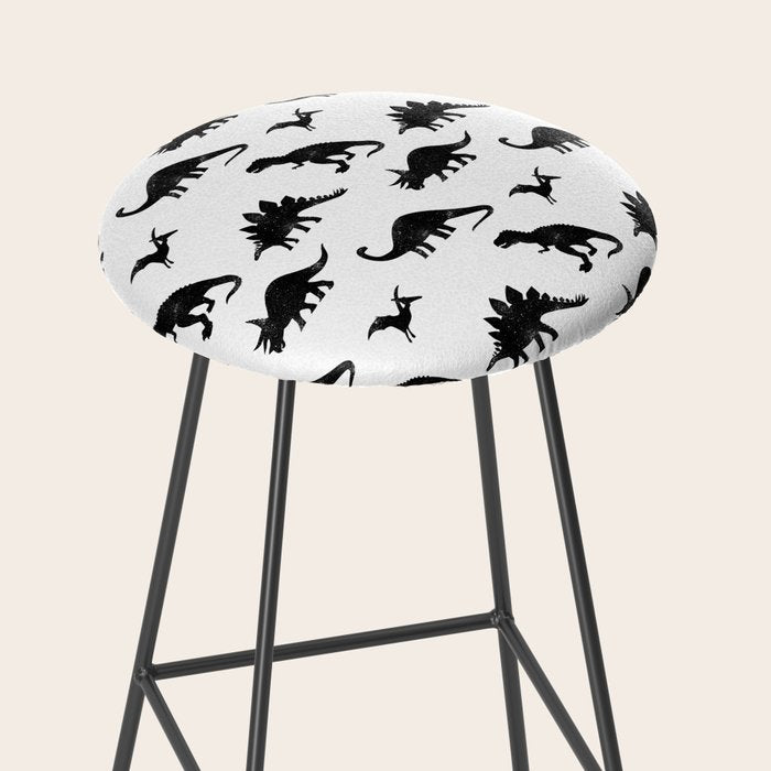 Black + White Dinosaurs Stool Gallery Image 2