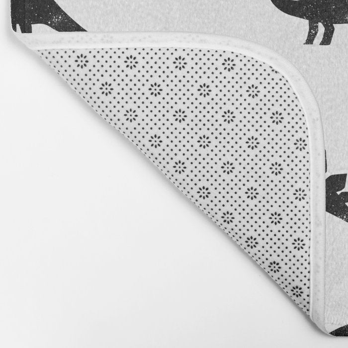 Black + White Dinosaurs Bath Mat Gallery Image 2